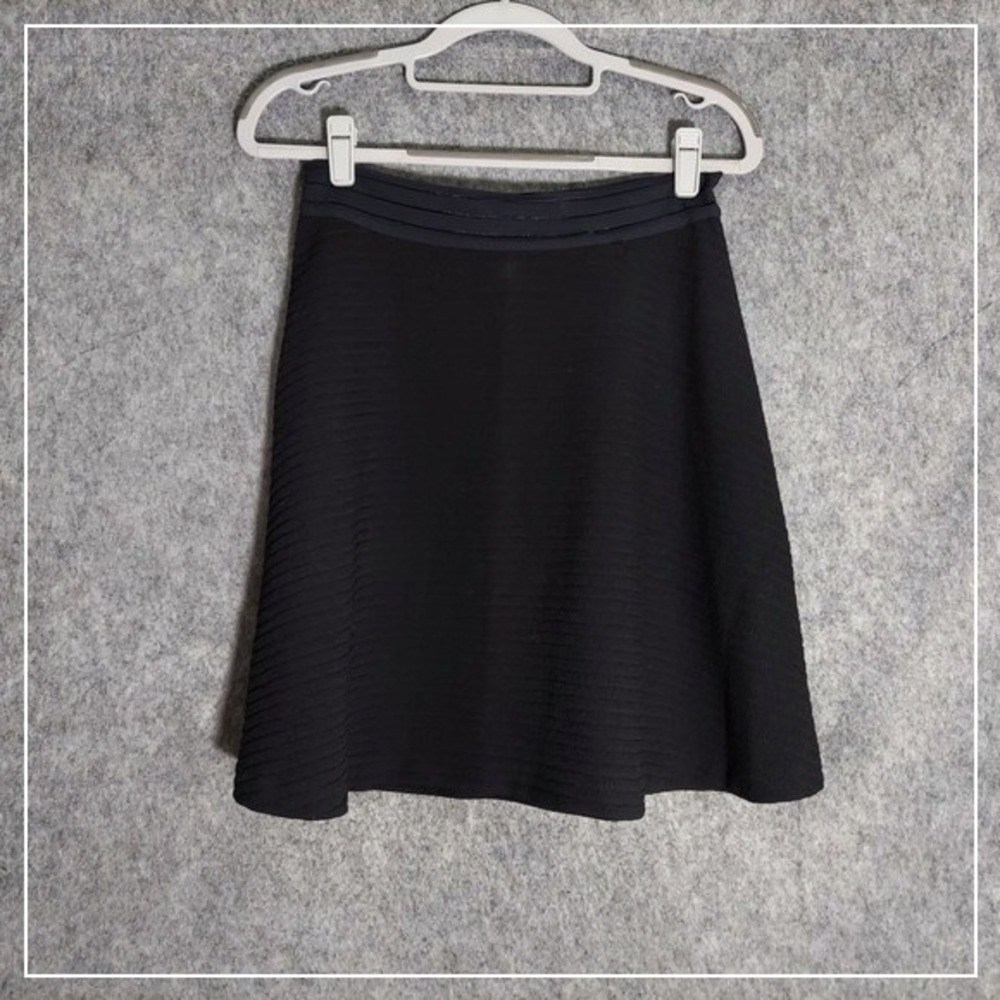 NWOT Sandro Paris Skirt 2 Crepe Stripe Black Stretch High Rise Business Career - Picture 1 of 12